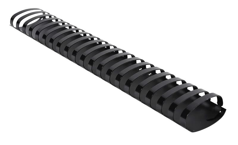 Exacompta - Ref 75901E - Binding Combs - 45mm Thick, 21 Rings, Suitable for A4 Documents, Holds Approx. 300-410 Sheets, Made from PVC Material - Black (Pack of 50)