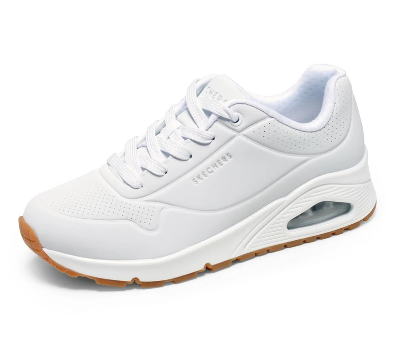 Skechers Women's Uno Stand On Air Trainers, White Durabuck/ Mesh, 5.5 UK Wide