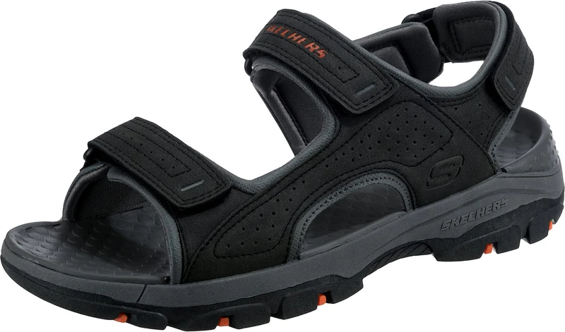 Skechers Men's TRESMEN Garo Sandal, Black Synthetic, 12 UK