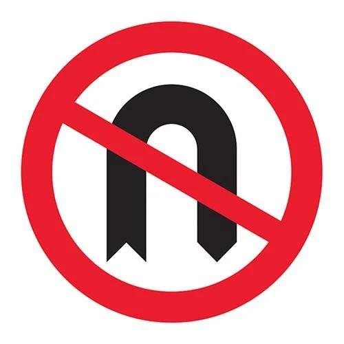 No U-Turns - 3mm AlumComp RA1 Anti Graffiti - 600x600mm