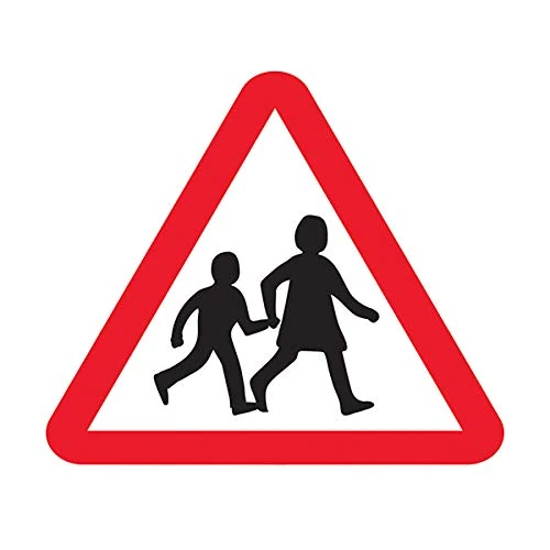 V Safety School Crossing - 3 mm AlumComp RA1 Anti Graffiti - 600 x 600 mm Safety Sign