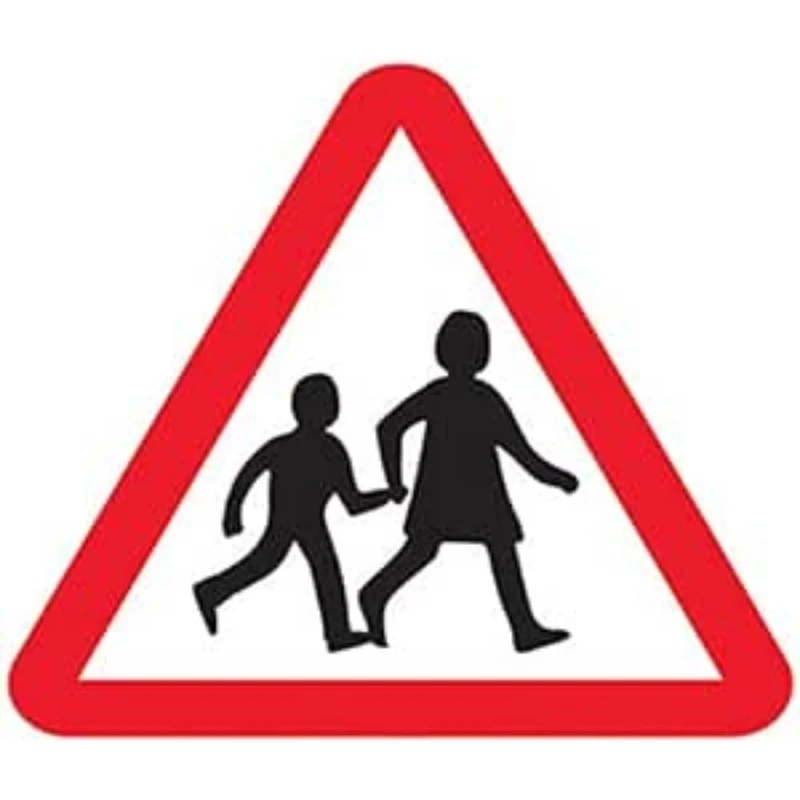 V Safety School Crossing W/Channel - 3mm Alumcomp Ra1 Anti Graffiti - 600x600mm