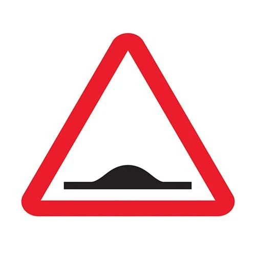 V Safety Speed Ramps Ahead W/Channel - 3mm Alumcomp Ra1 Anti Graffiti - 600x600mm