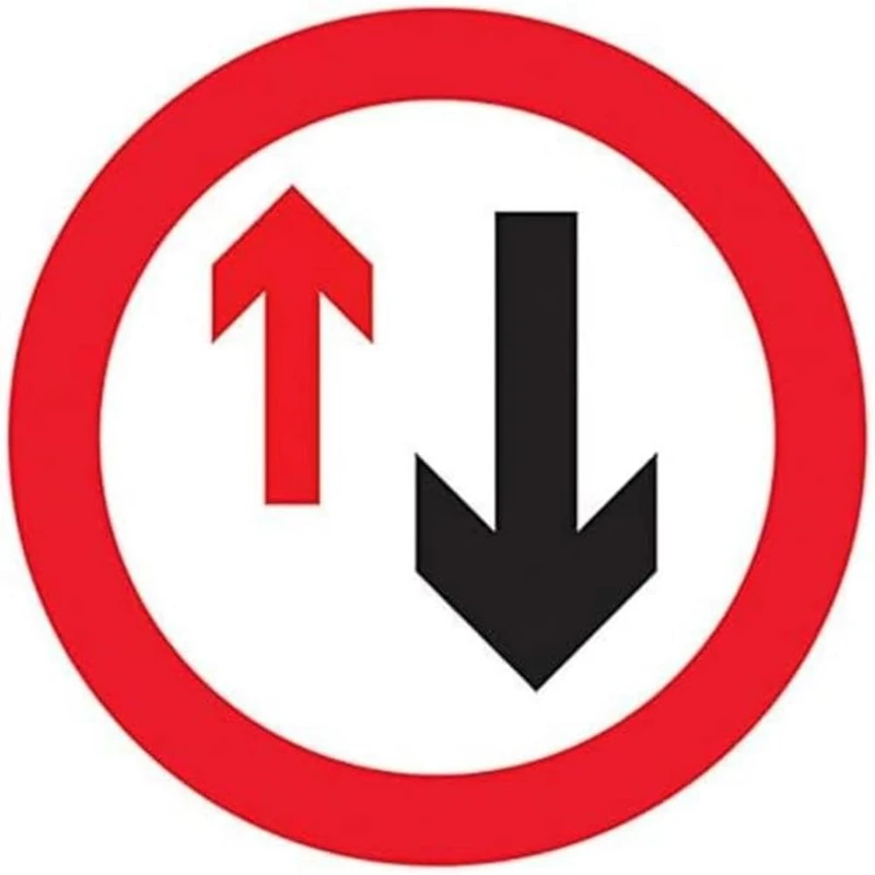 Give Way To Oncoming Traffic w/channel - 3mm AluComp RA1 AntiGraff - 600x600mm