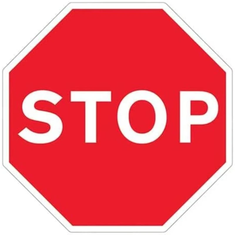 V Safety Stop Sign w/channel - 3mm AlumComp RA1 Anti Graffiti - 600x600mm