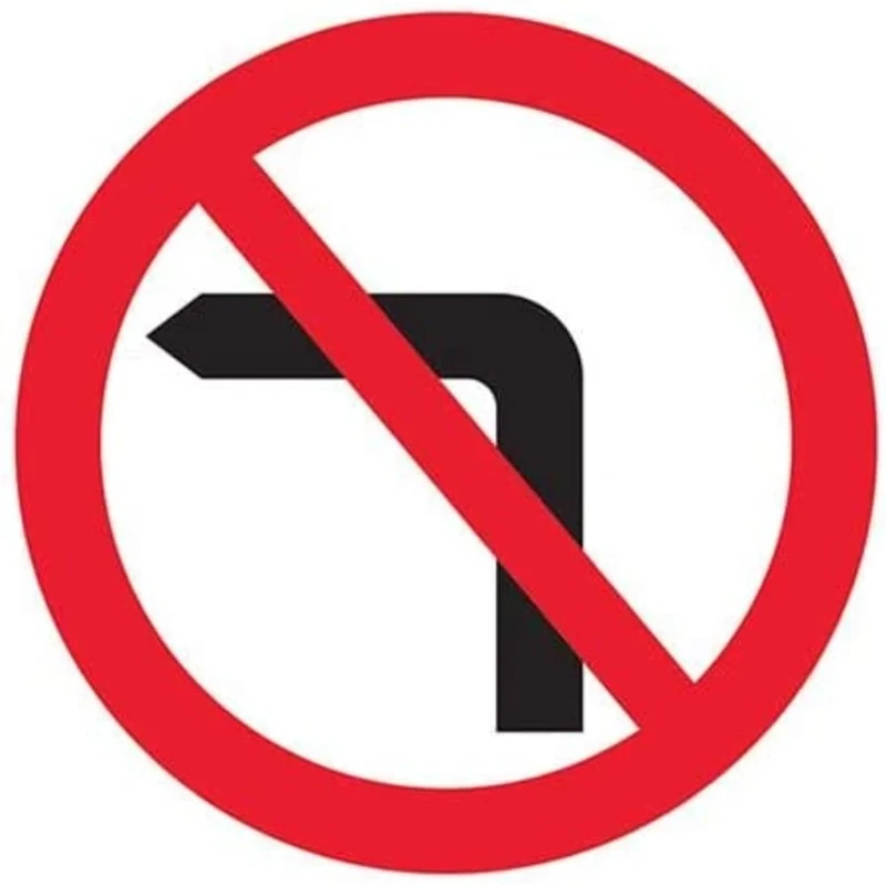 No Left Turns w/channel - 3mm AlumComp RA1 Anti Graffiti - 600x600mm