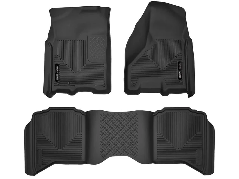 Husky Liners | X-ACT Contour Series | Front & 2nd Seat Floor Liners - Black | 53608 | Fits 2009-2021 Dodge Ram 1500 Classic, 2010-2018 Dodge Ram 2500/3500 Crew Cab w/Automatic Transmission 3 Pcs