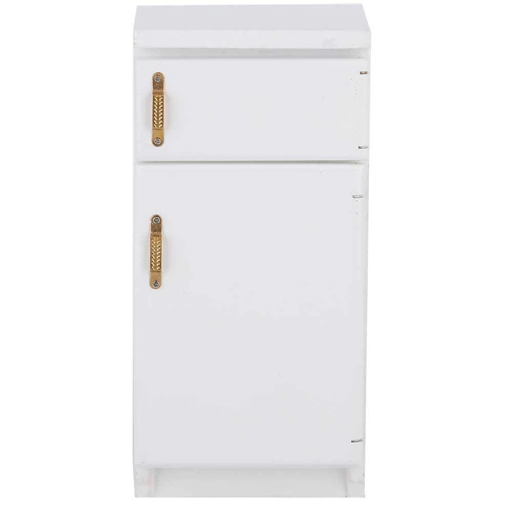 Mini Fridge, 1:12 White Mini Fridge Excellent Furniture Model Kitchen Accessories