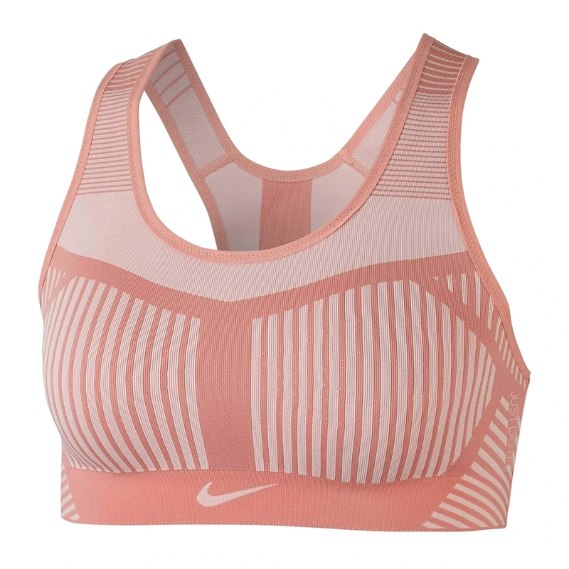 Nike Fe/NOM Flyknit Bra Sports Bra - Pink Quartz/(Echo Pink), Small