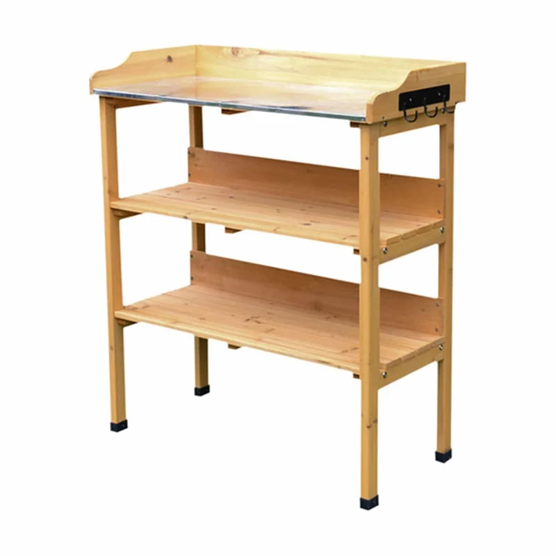 Gardiun KNH1090 - Melvin Gardening Table 67 x 37 x 89 cm Natural Wood