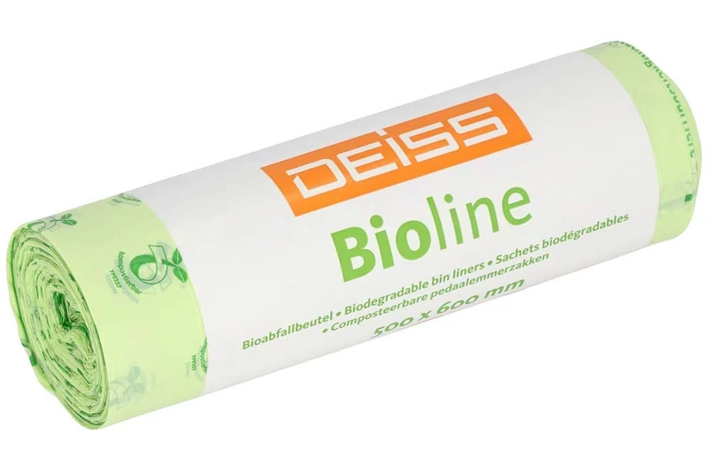 DEISS Bioline Organic Bin Liners, 30 L, Compostable, 500 bags.