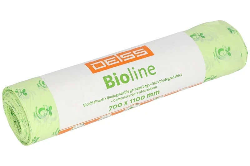 DEISS Bioline Organic Bin Liners, 120 L, Compostable, 250 bags.