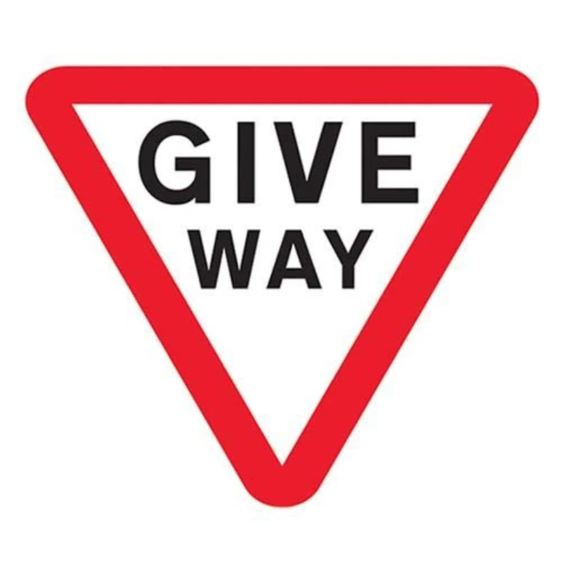 Give Way w/channel - 3mm AlumComp RA1 Anti Graffiti - 600x600mm