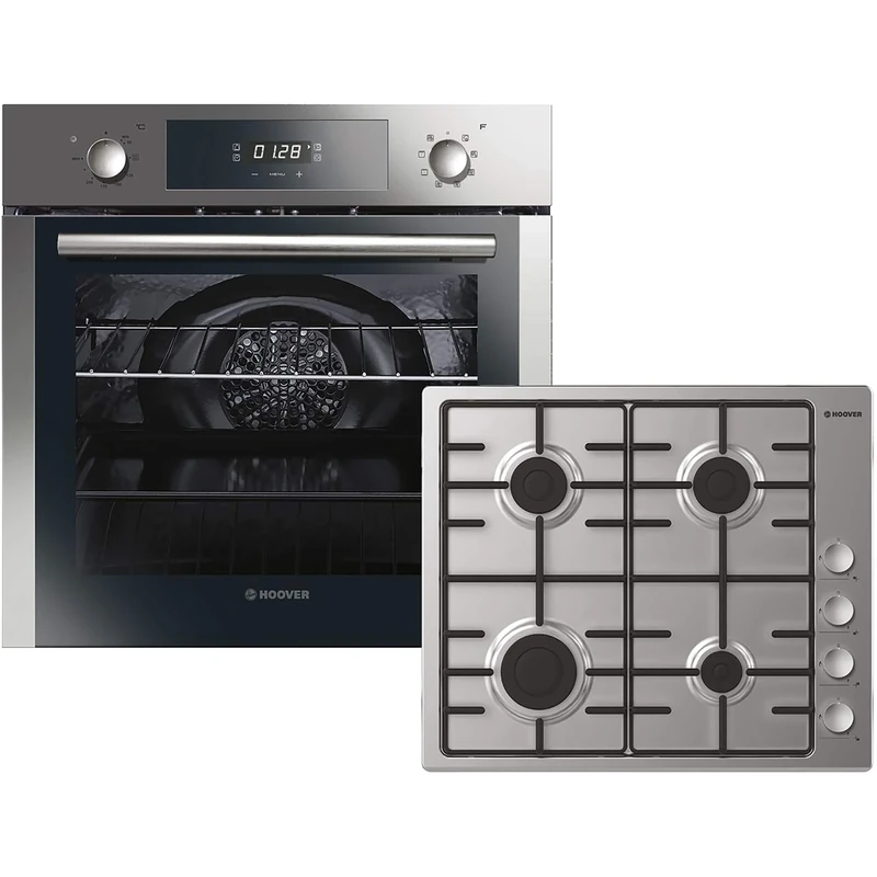 Hoover HPKGAS60X/E Built In Electric Single Oven and Gas Hob Pack - Stainless Steel - A Rated