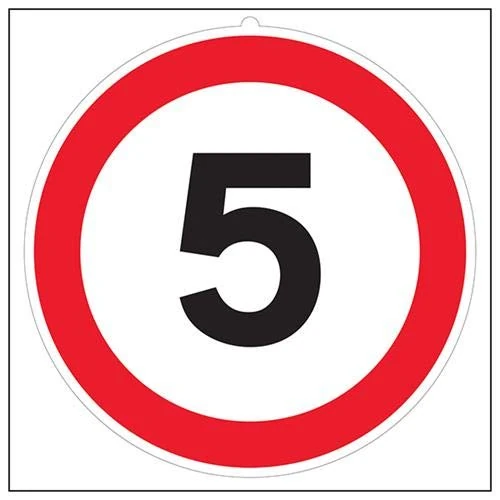 V Safety 5 Mph w/channel - 3 mm AlumComp RA1 Anti Graffiti - 600 x 600 mm Safety Sign
