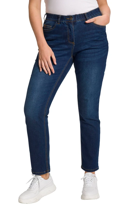 Ulla Popken Womenswear Plus Size Curvy Oversize Great Lengths Soft Sammy Fit Slim Leg Stretch Jeans Blue Denim 30 724597 92-56