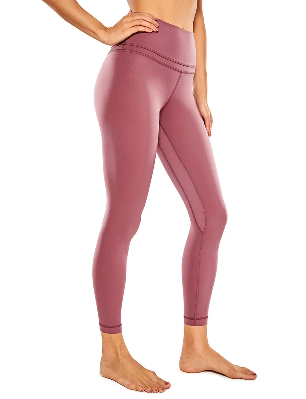 CRZ YOGA Women's Naked Feeling I High Waist Tight Yoga Pants Workout Leggings - 25 Inches Misty Merlot 14
