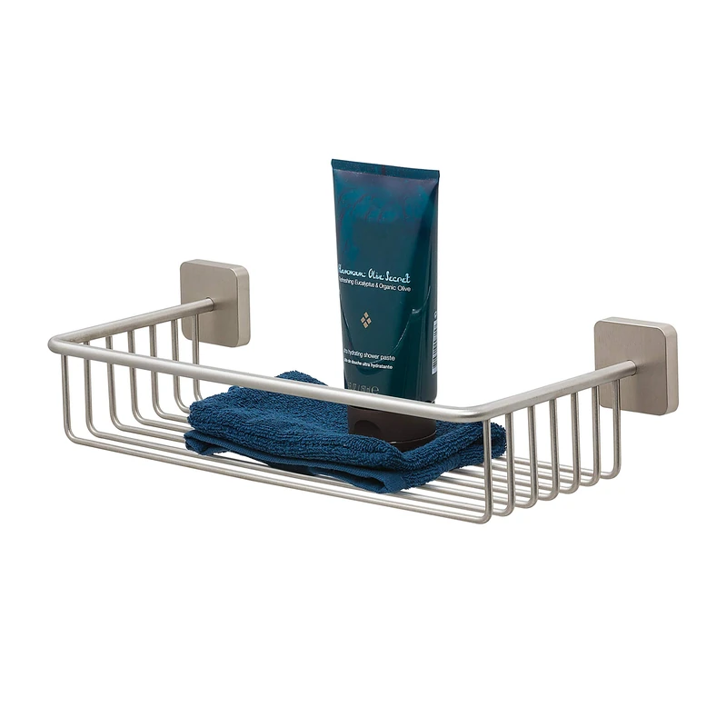 Tiger Onu Shower Basket, Stainless Steel Brushed, 35.8 x 8.4 x 14.5 cm
