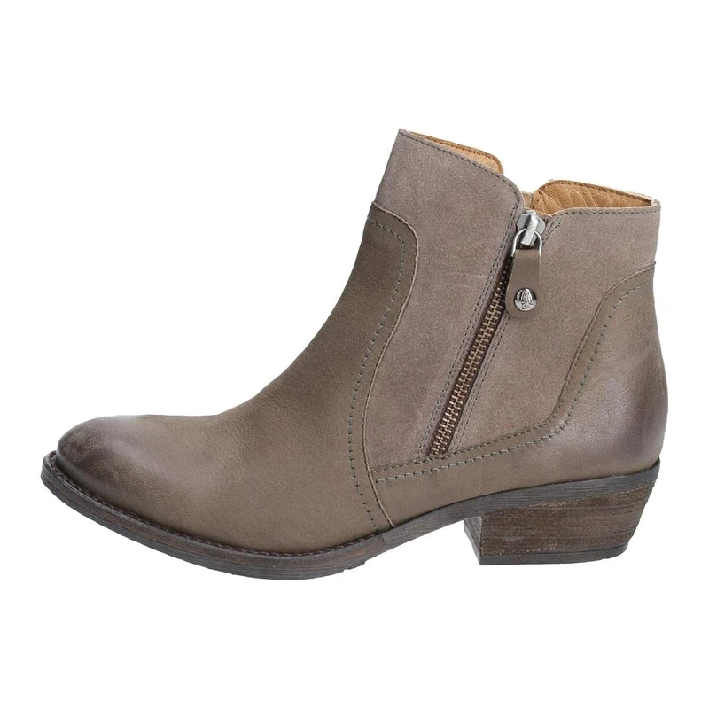 Hush Puppies Female Isla Zip Up Ankle Boot, Khaki, 4