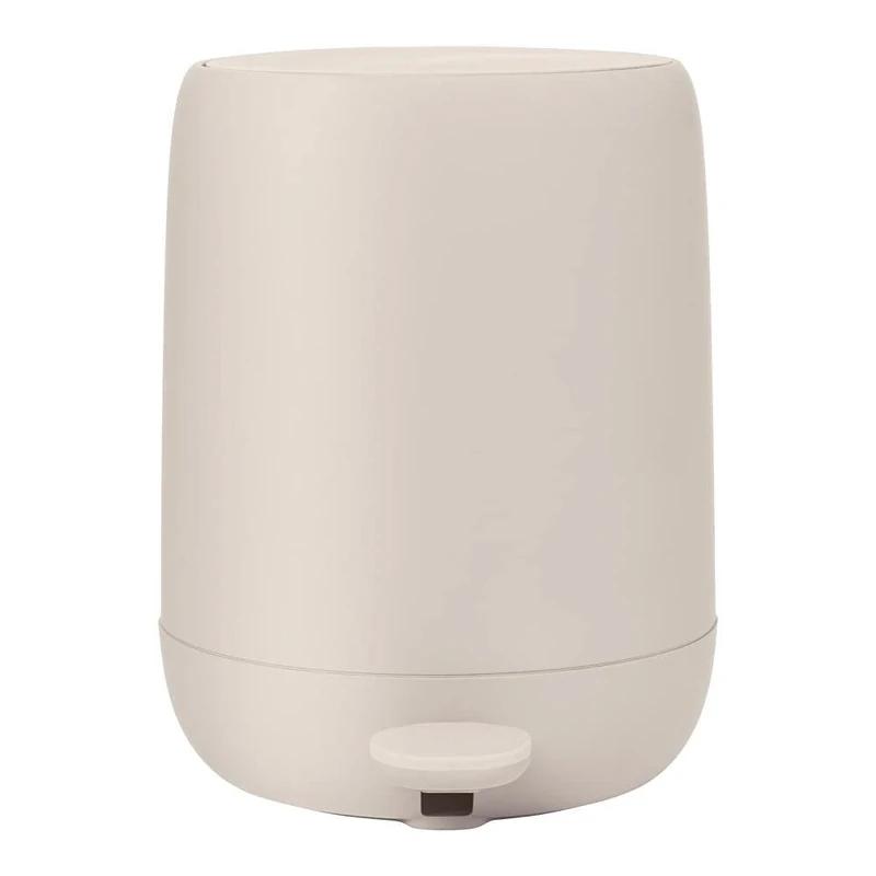 Blomus, Sono Pedal Bin Made of Plastic/Silicone, Moonbeam, 5 Litre Capacity, Soft-Close Lid, Removable Bucket, Soft-Touch, Bathroom Accessory (Height x Width x Depth: 30.5 cm x 28 cm x 23 cm, Moonbeam, 69169)