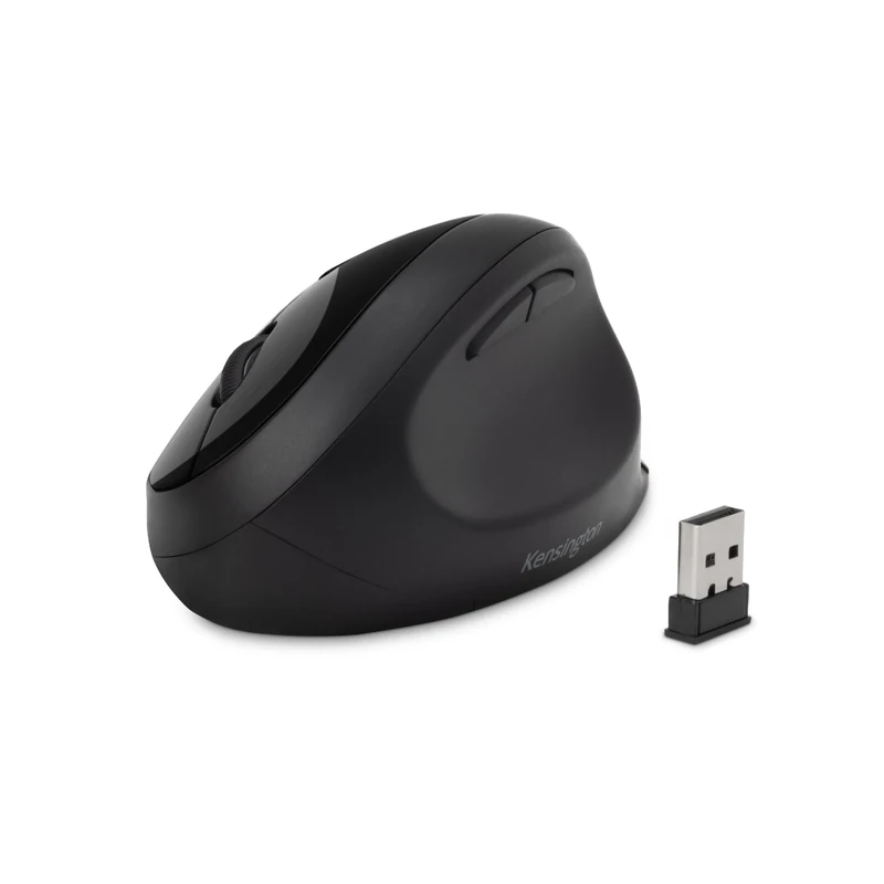 Kensington Wireless Ergonomic Mouse - Pro Fit Ergo Dual Wireless Mouse For Laptop / Desktop / PC / Gaming, with 2.4G USB or Bluetooth Connection, 3 DPI Settings & 5 Buttons - Black (K75404EU)