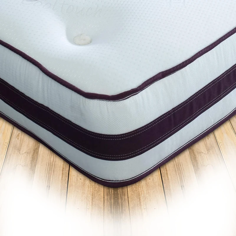 Starlight Beds Purple 3D Tufted Sprung Memory Foam Mattress, 8 Inch Deep, 4ft x 6ft3 (120cm x 190cm) Small Double Mattress