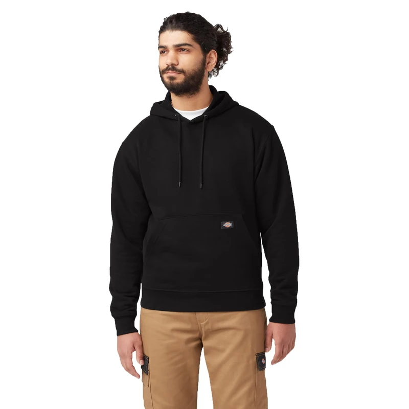 Dickies, Men's, MIDWEIGHT PULLOVER FLEECE HOODIE REGULAR, BLACK, XL