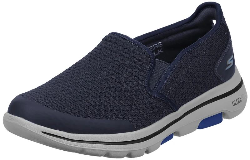 Skechers Mens Gowalk 5 - Elastic Stretch Athletic Slip-on Casual Loafer Walking Shoe Sneaker, Navy, 10.5 UK X-Wide