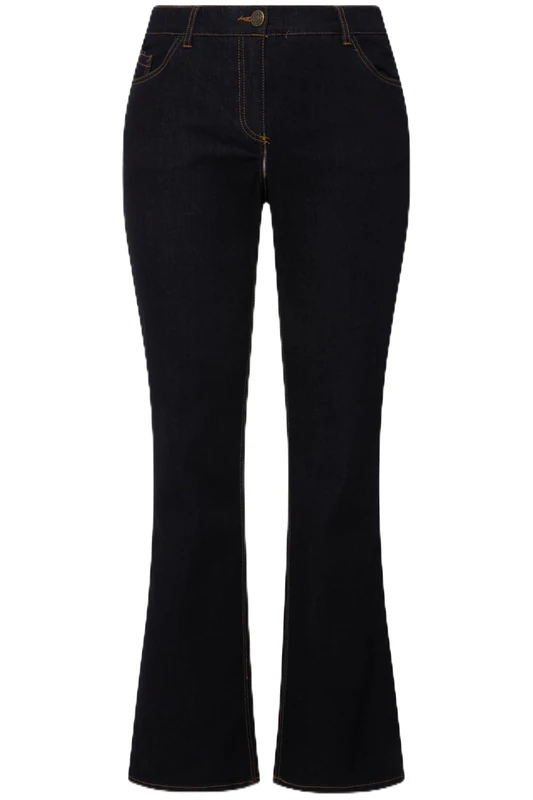 Ulla Popken Womenswear Plus Size Curvy Oversize Great Lengths Marie Fit Bootcut Stretch Jeans Dark Blue 34 724599 93-60