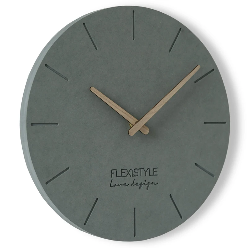 FLEXISTYLE Wall Clock, Engineered Wood, Grey (Grey 1), 30 cm