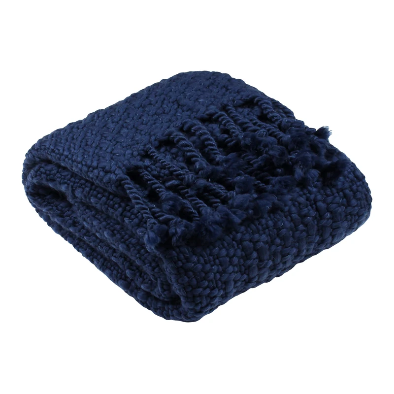 Furn Jocelyn Throw-Acrylic-Navy-130cm x 180cm, Acrylic, Navy, 130cm x 180cm (51" x 71" inches)