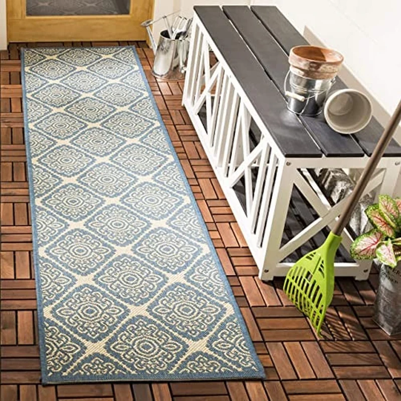 Safavieh Medallion Indoor/Outdoor Woven Rectangle Area Rug, Beachhouse Collection, BHS132, in Red / Creme, 122 X 183 cm for Garden, Patio or Any Outdoor Space