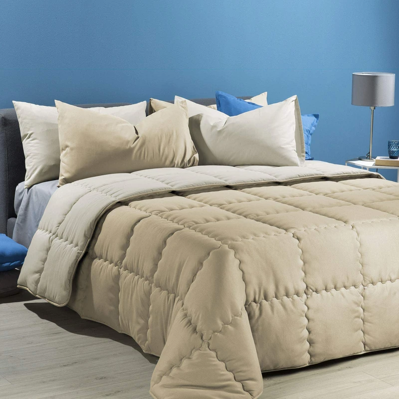 Caleffi Quilt, Microfiber, Vanilla, Queen-Size Bed