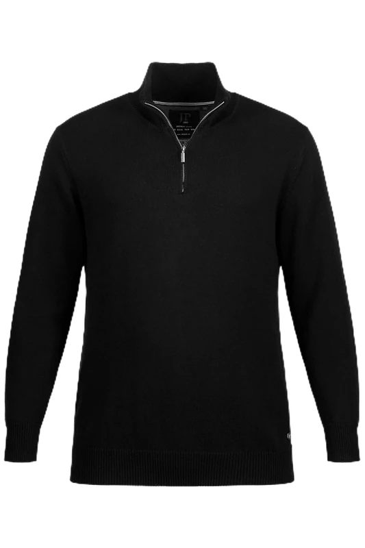 JP 1880 Men's Big & Tall Zip Neck Troyer Sweater Black XXXX-Large 716842 10-4XL