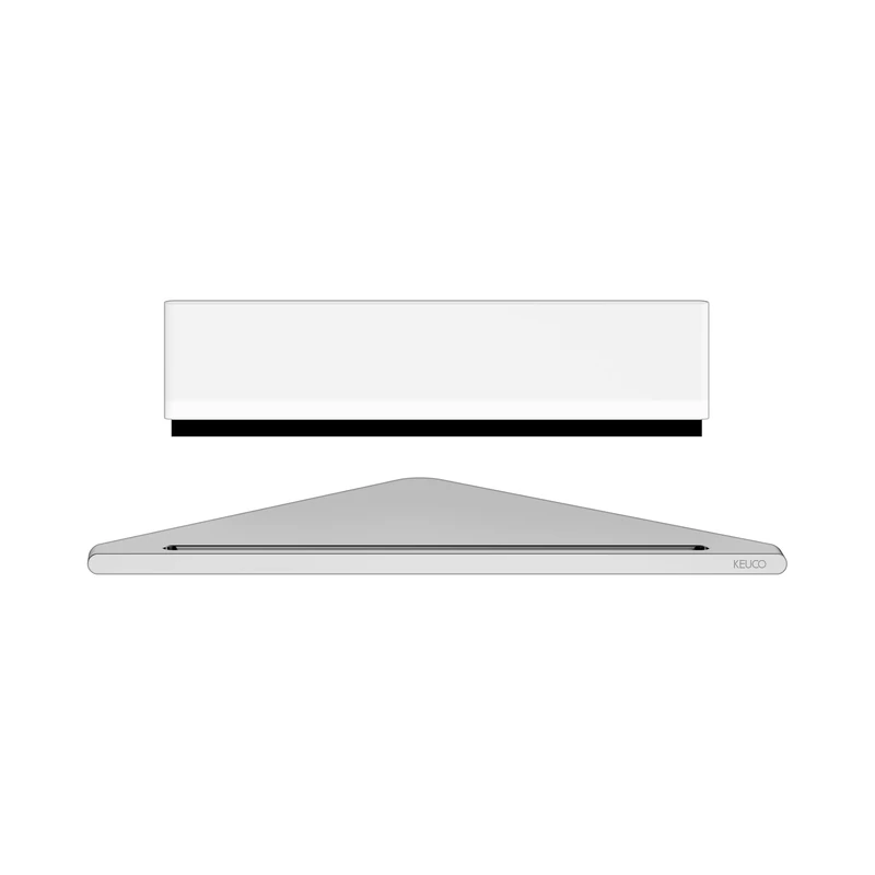 Keuco Corner Shower Shelf Aluminium Anodised Silver with Glass Squeegee White 24.2 x 24.5 x 6.3 cm Wall Mounted in Shower Shelf Edition 400