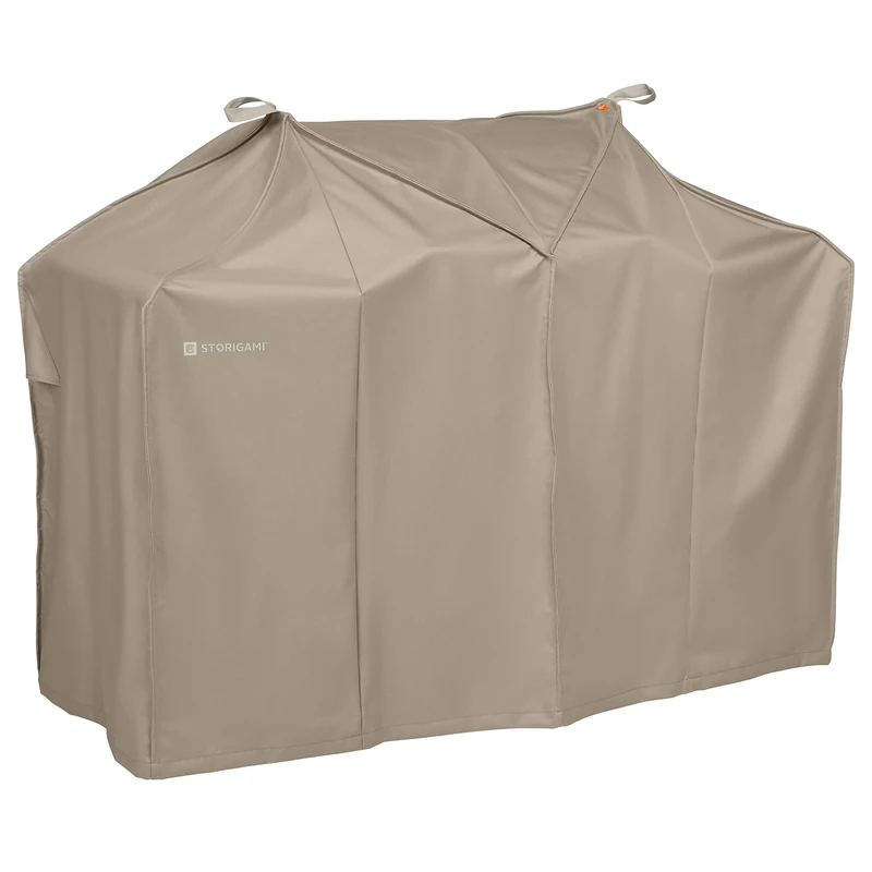 Classic Accessories Storigami Easy Fold Water-Resistant 58 Inch BBQ Grill Cover, Goat Tan