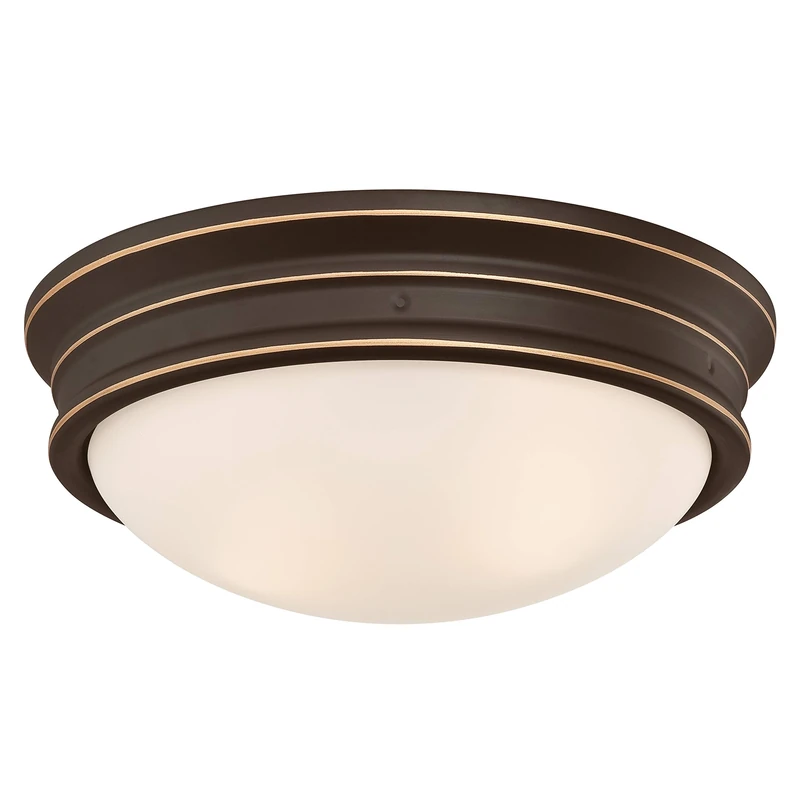 Westinghouse Lighting 63706 Sophia 33 cm, Two-Light Indoor Flush Mount Ceiling Fixture, Oil Rubbed Bronze Finish with Highlights and Frosted Glass