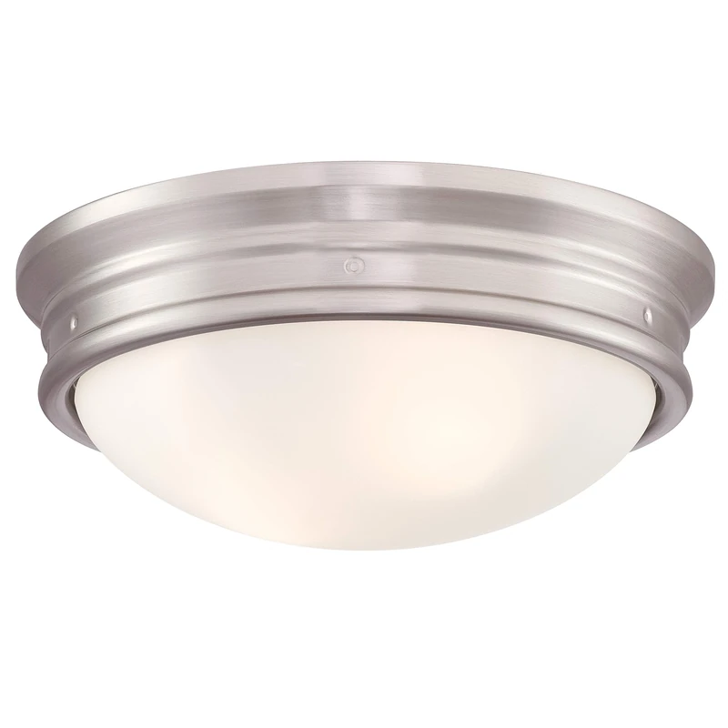 Westinghouse Lighting 63707 Sophia 33 cm, Two-Light Indoor Flush Mount Ceiling Fixture, Brushed Nickel Finish with Frosted Glass - Image 1
