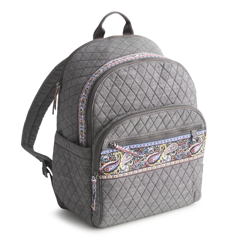 Vera Bradley Women's Premium Cotton Bancroft Backpack, Black Chambray, One Size