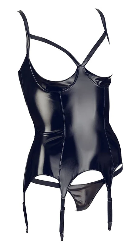 Black Level Vinyl Suspender Shirt Black M