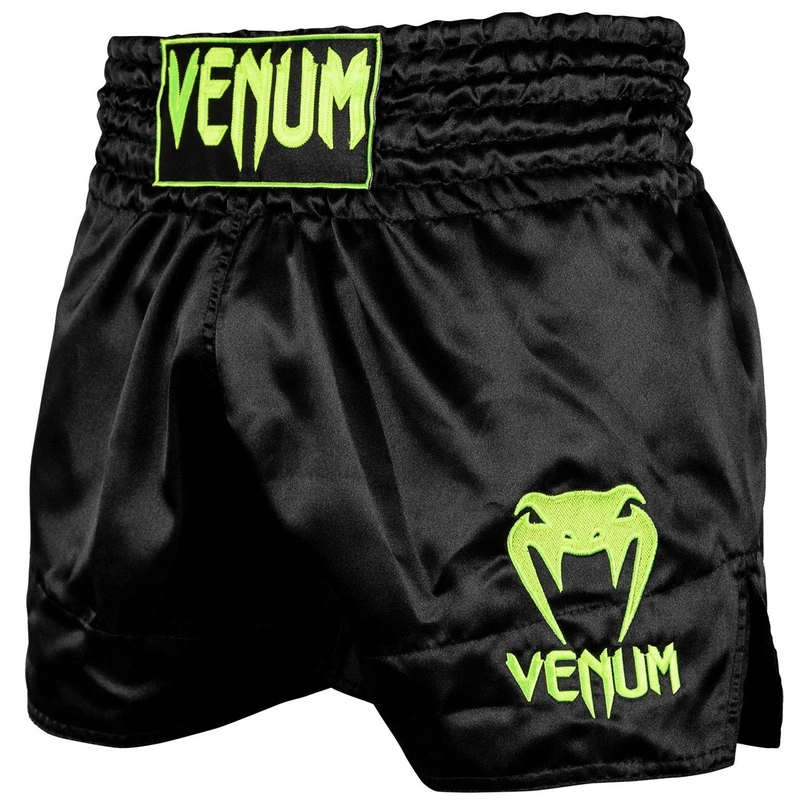 Venum, Classic Muay Thai Shorts, Men's, M, Black/Neo Yellow