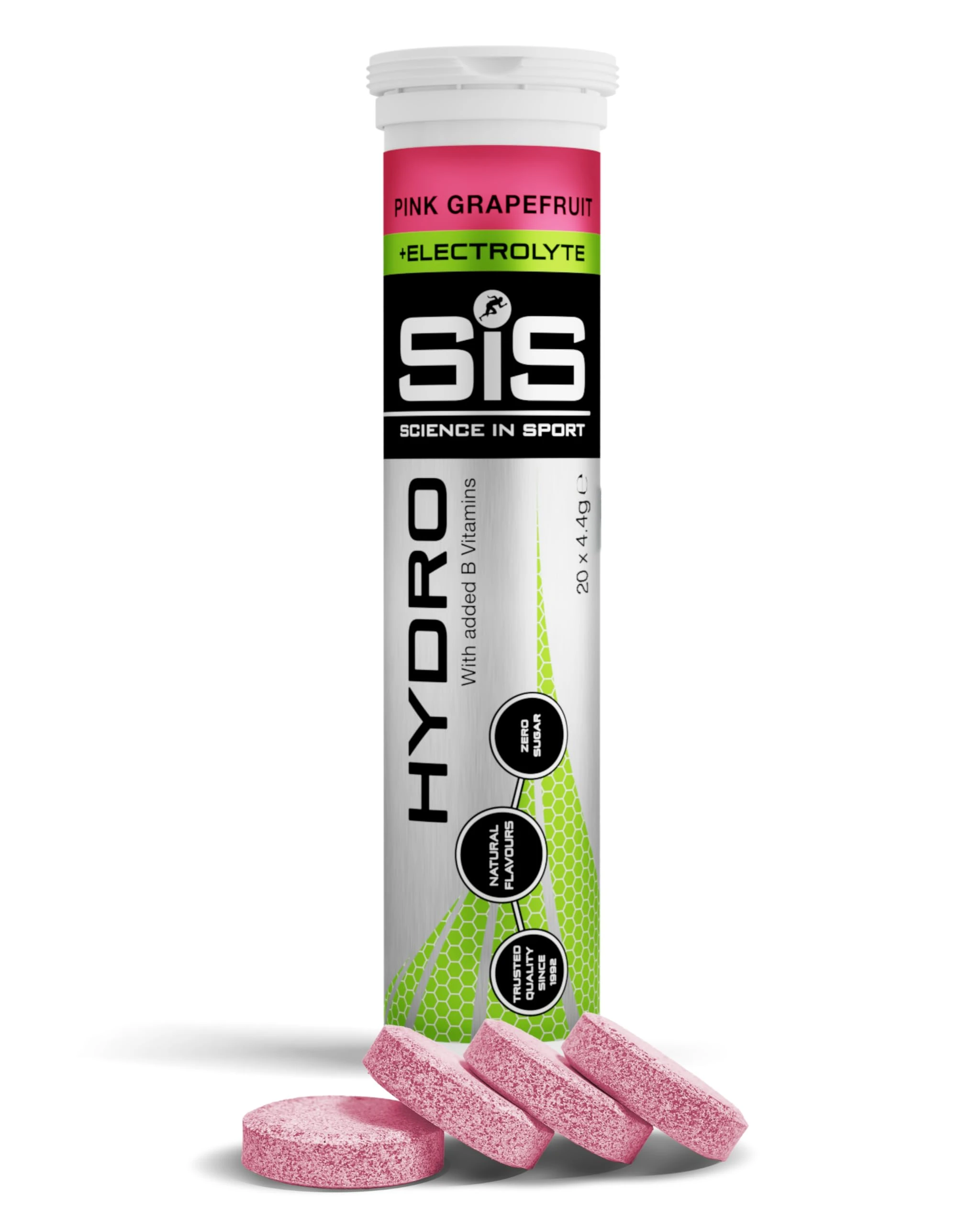 Science in Sport Hydro Electrolyte Tablets 20 pcs. Pink Grapefruit – Vegan & Gluten-Free, Ideal to Promote Hydration and Maintain Electrolytes Balance (Packaging May Vary)