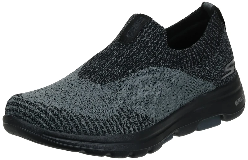Skechers Men's Gowalk 5 Merrit-Stretch Fit Knit Slip on Performance Walking Shoe Black Charcoal