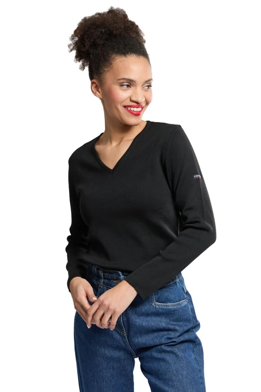 Armor Lux Women's Locmine Sweater, Black, 22