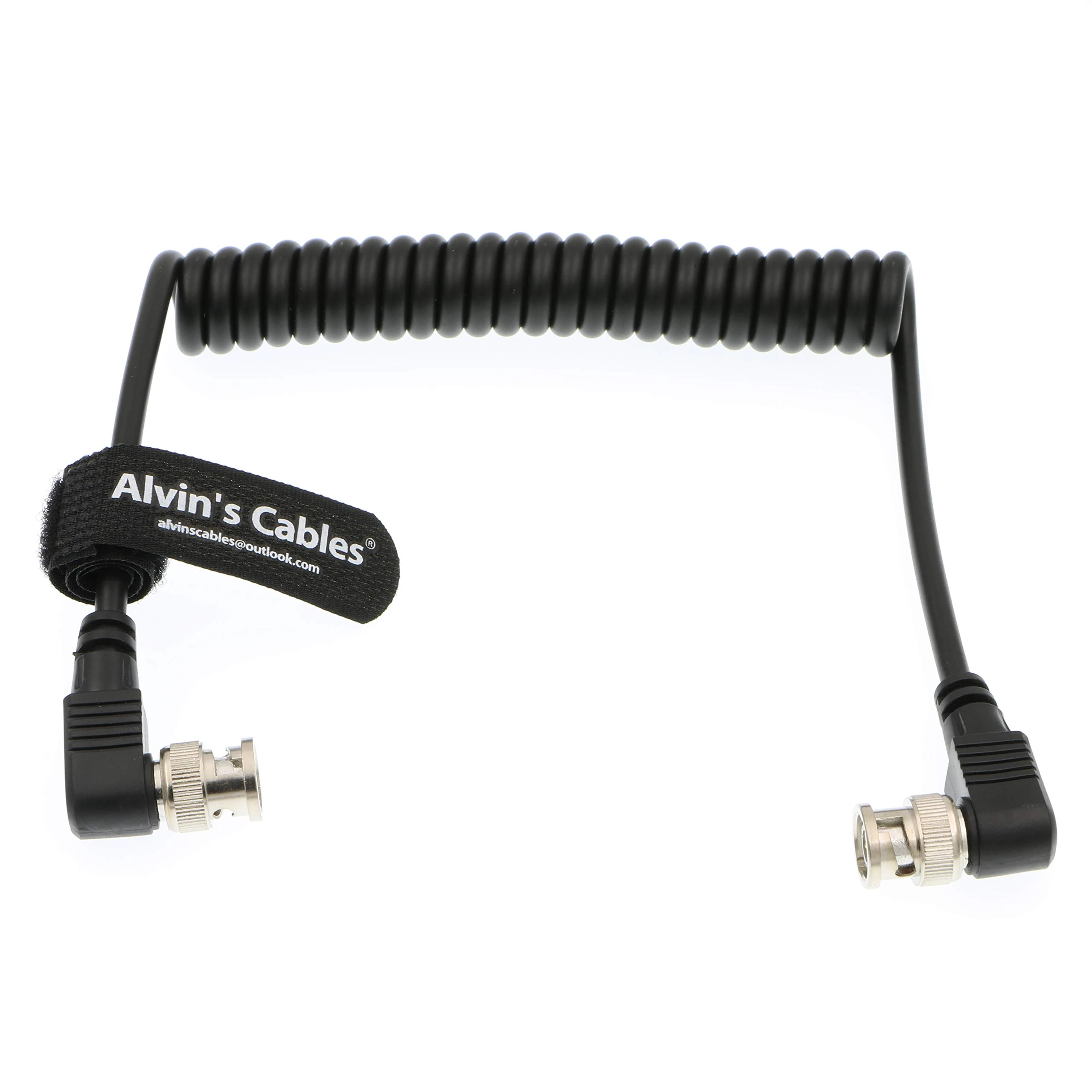 Alvin's Cables HD SDI 3G Coiled Cable Right Angle BNC to Right Angle BNC
