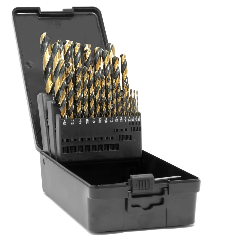 WEN DB292G 29Piece Fully Ground Black Gold HSS Jobber Drill Bit Set with Carrying Case