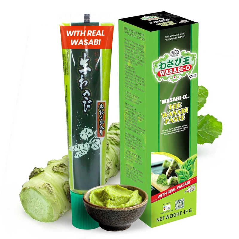 Wasabi-O Real Wasabi Paste - Authentic Japanese Wasabi Paste for Sushi & Dishes - Spicy, Fresh & Bold Flavour - Perfect for Sushi Rice, Japanese Snacks, 43g