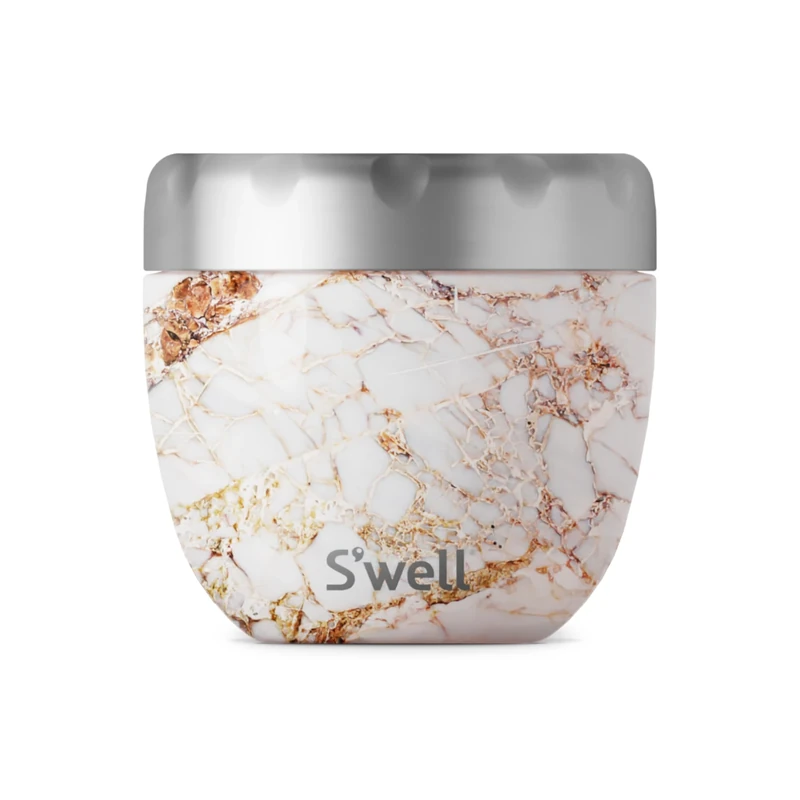 S'well Gold S’Well Calacatta Eats 2-in-1 Food Bowl, Stainless Steel