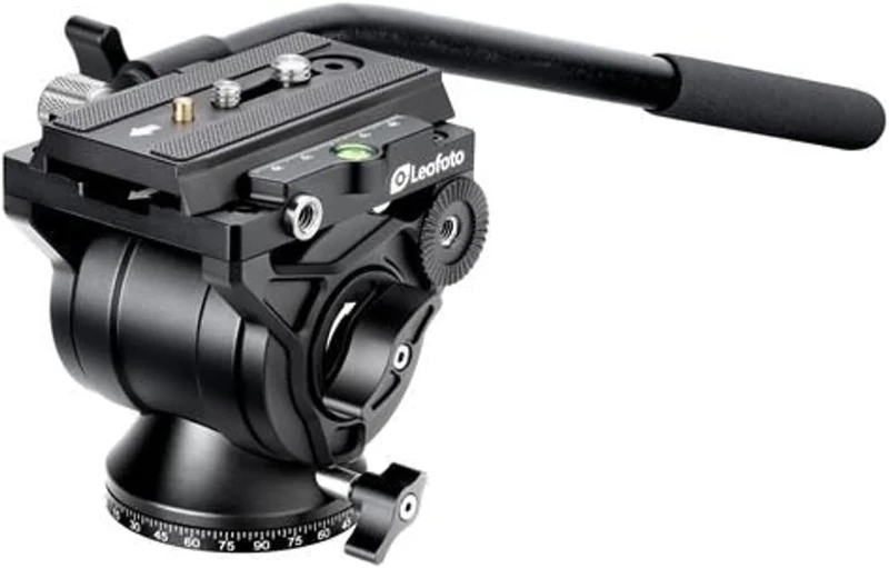 Leofoto - Fluid Video Head - Aircraft Aluminium - with a Manfrotto Quick Release Plate - Load Capacity: 5 kg - BV-10M