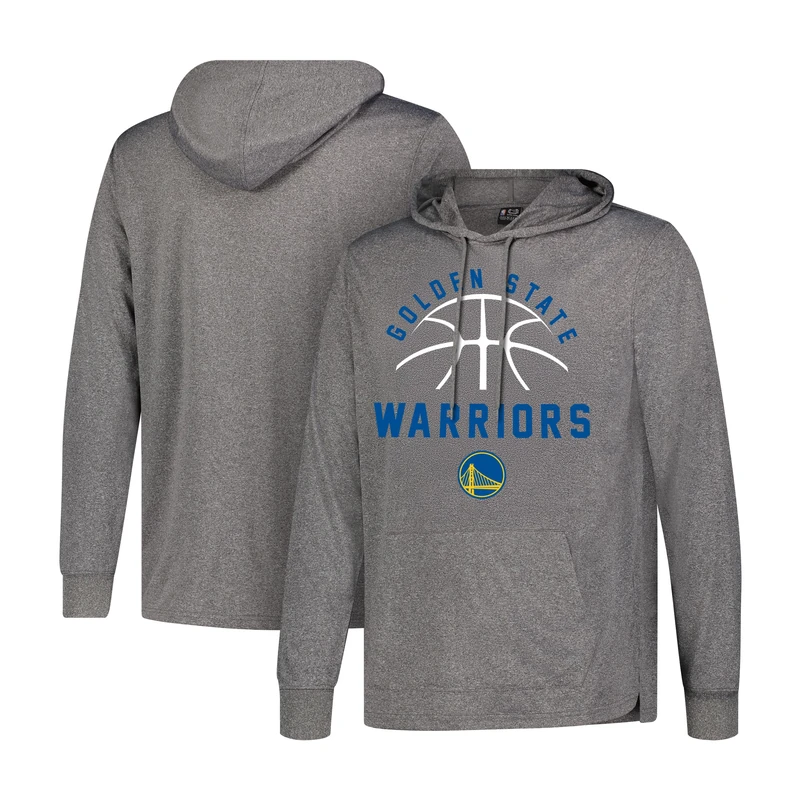 Ultra Game Men's NBA Super Soft Lightweight Pullover Hoodie Sweatshirt, Golden State Warriors, Charcoal Heather, X-Large